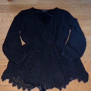Black Longsleeve Romper